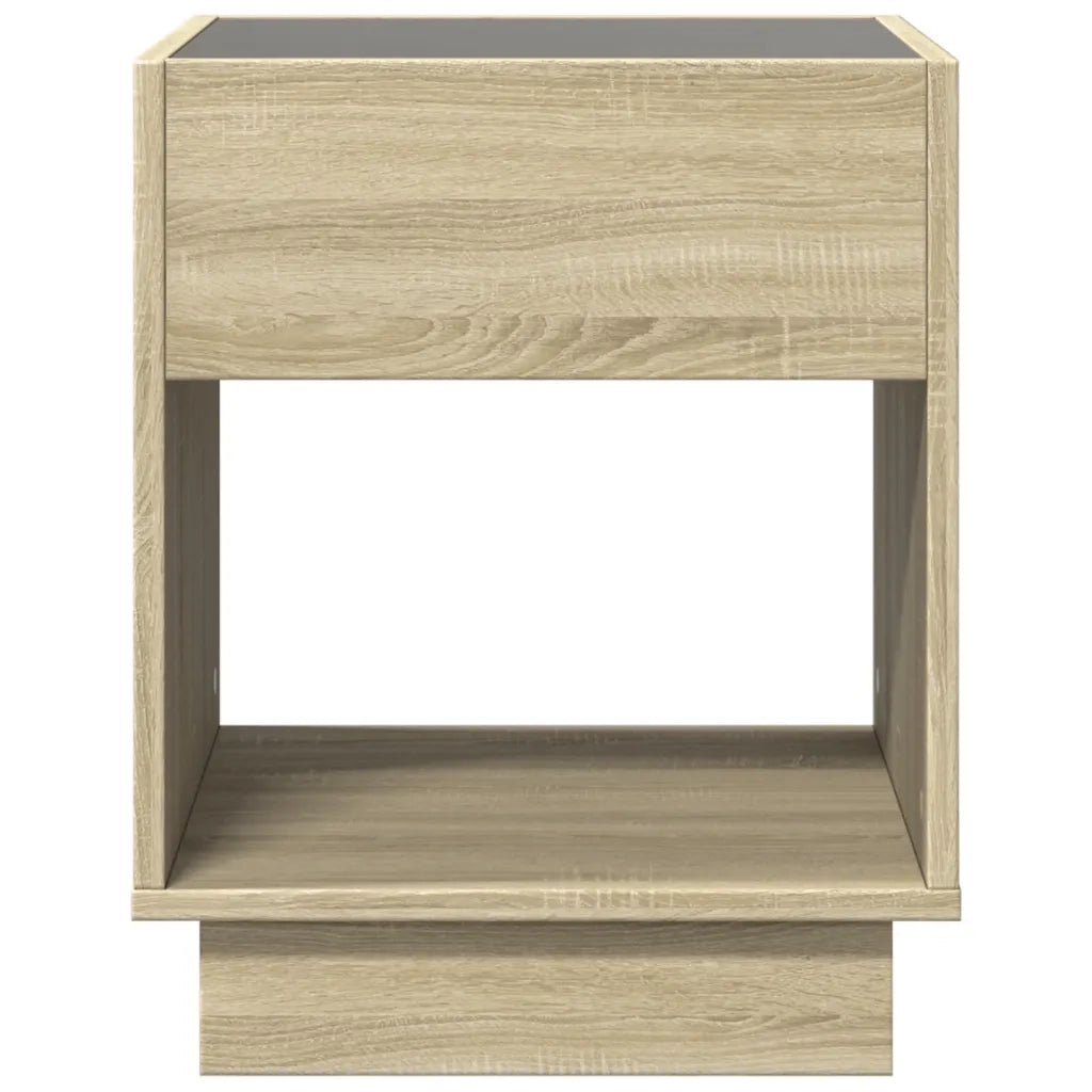 Tavolino da Salotto con LED Infinity Rovere Sonoma 40x40x50 cm 847646