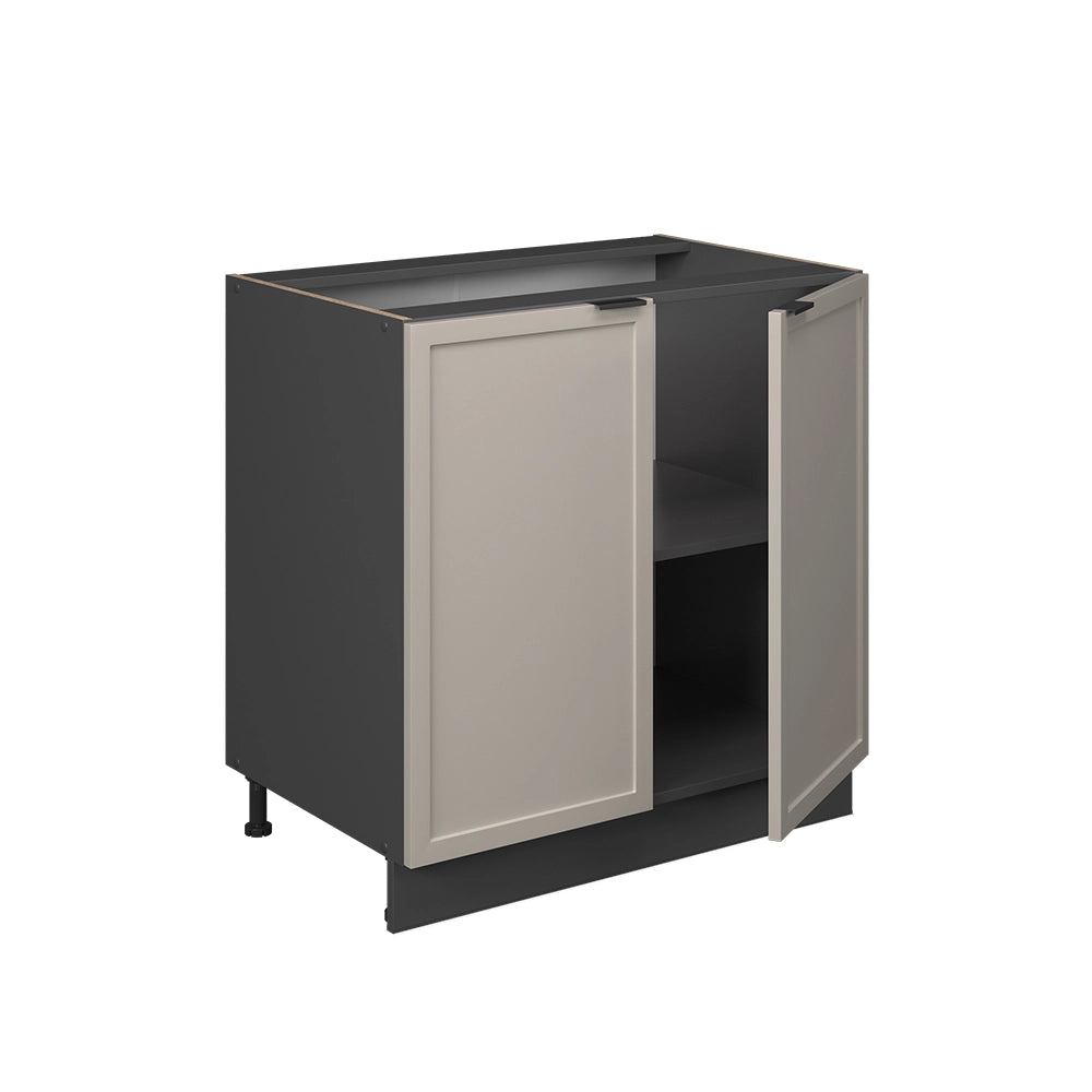 Mobile lavello cucina Fame-Line GrigioBeige/Antracite 80 cm con ripiano, PL Rovere Vicco