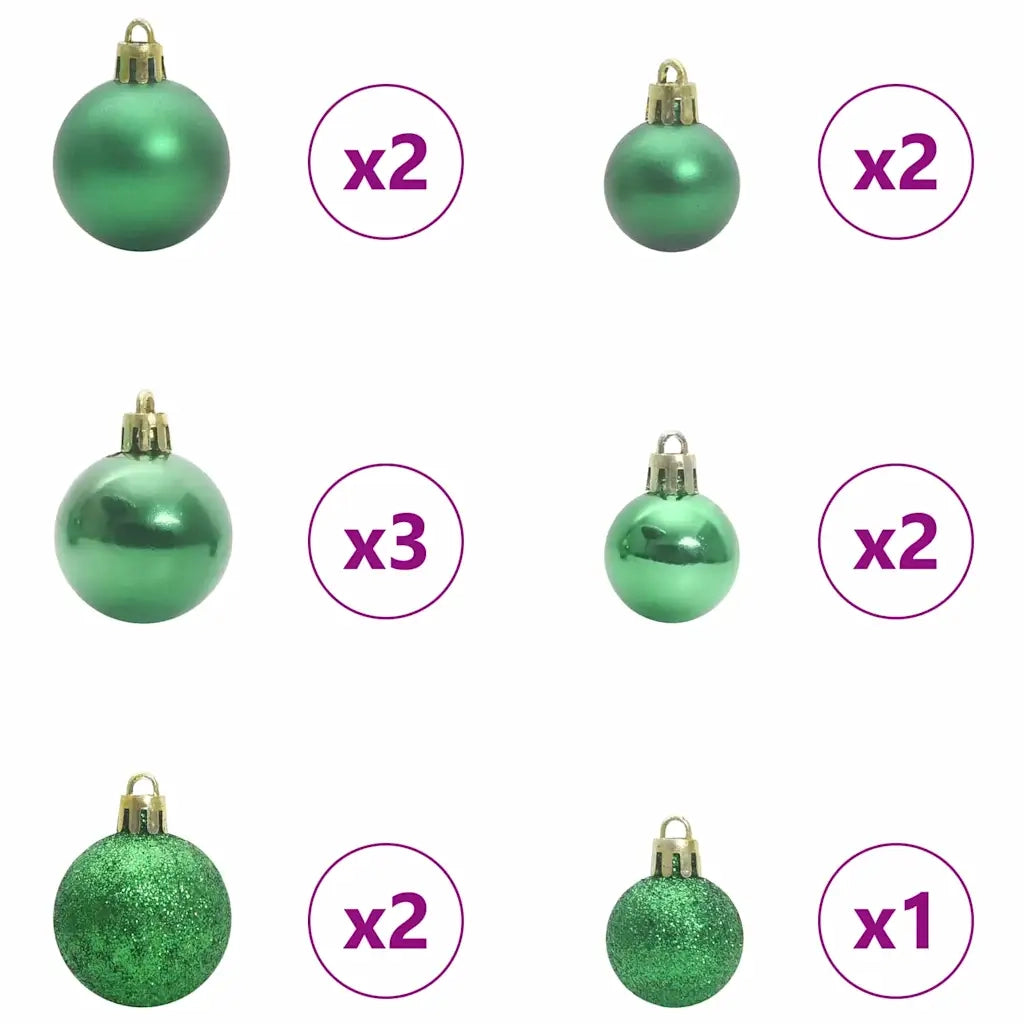 Set di Palle di Natale con 150 LED 61 pz Multicolore Plastica CFW4170566