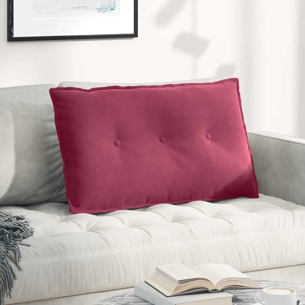 Cuscino per Schiena | Cuscino dorsale Rosso Vino 80 x 50 cm Tessuto in Cords