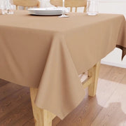 Tavolo da pranzo in cotone Oxford per grande tavolo a 4 posti - 140x140 cm, quadrato, beige chiaro - tessuto di cotone in tela, lavabile, per uso domestico