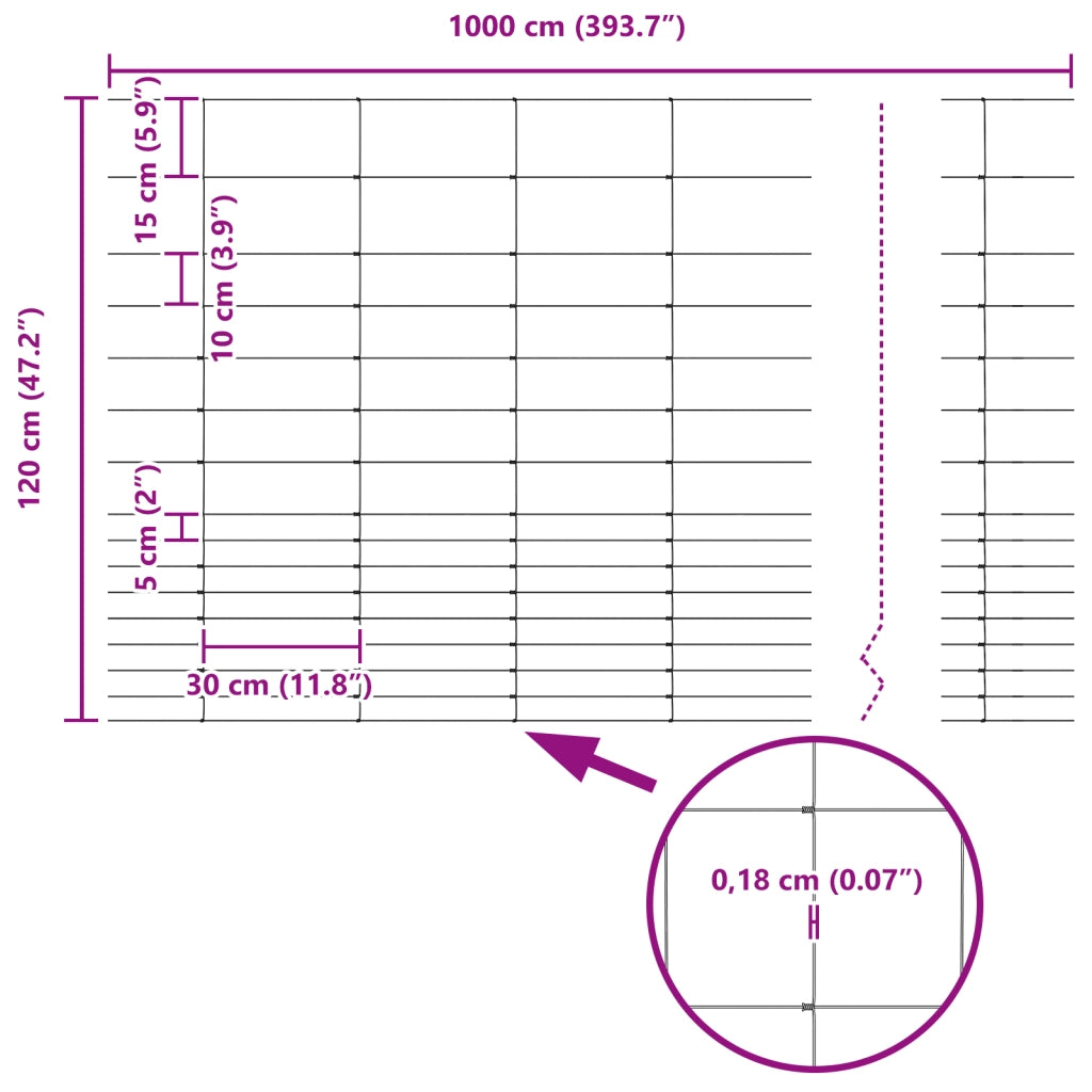 Recinzione da Campo 1,2x10 m in Acciaio Zincato