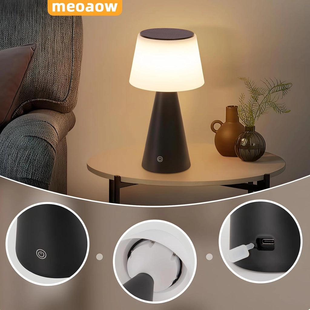 ZMH Lampada da tavolo LED wireless solare batteria moderna dimmerabile per soggiorno giardino comodino