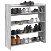 Scarpiera-Scaffale per scarpe Grigio Sonoma 80x25x81 cm in Legno Multistrato