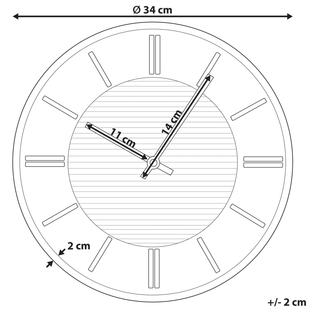 Orologio da parete nero senza numeri 34 cm in alluminio stile moderno