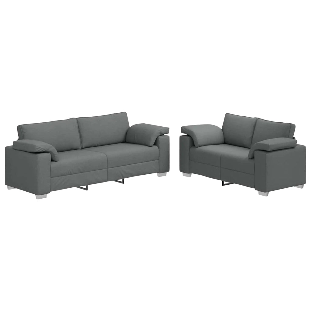 Divano 2 pcs Grigio scuro 219 x 80 x 82 cm Tessuto 3324741