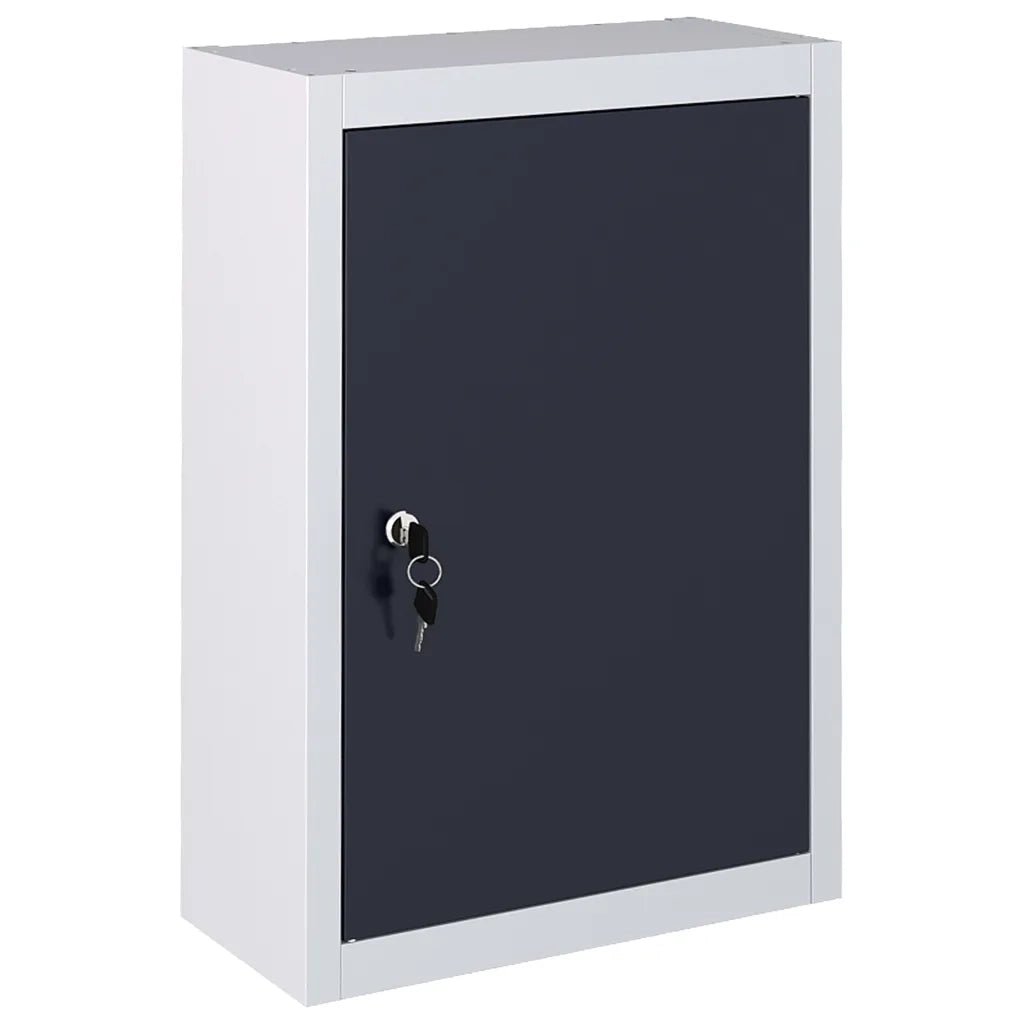 Armadio a Parete Stile Industriale in Metallo Grigio Nero cod mxl 77901