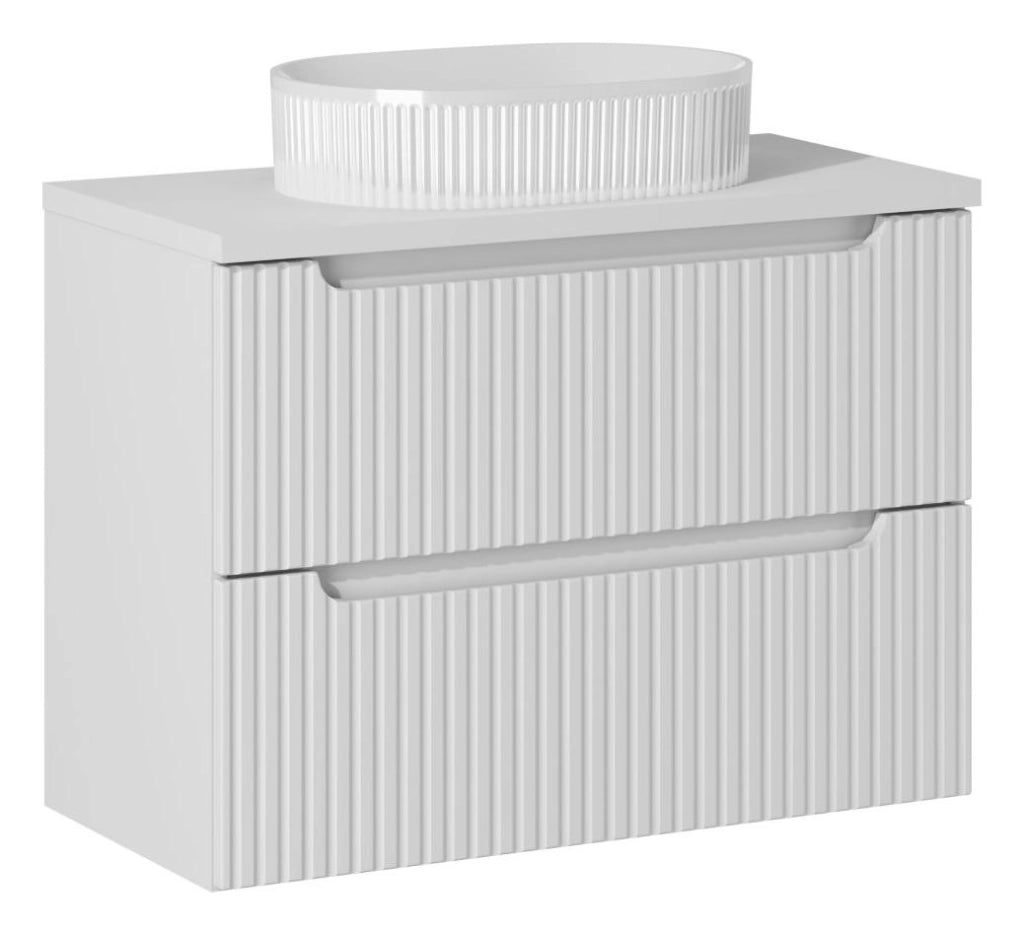 Set mobili bagno 80 cm con lavabo da appoggio Nova White 80 x 1401 x 1401 cm