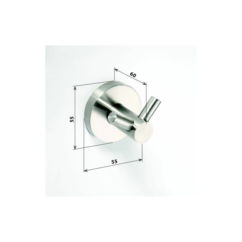 Appendiabiti doppio NEO in acciaio inox 5,5x5,5x6cm