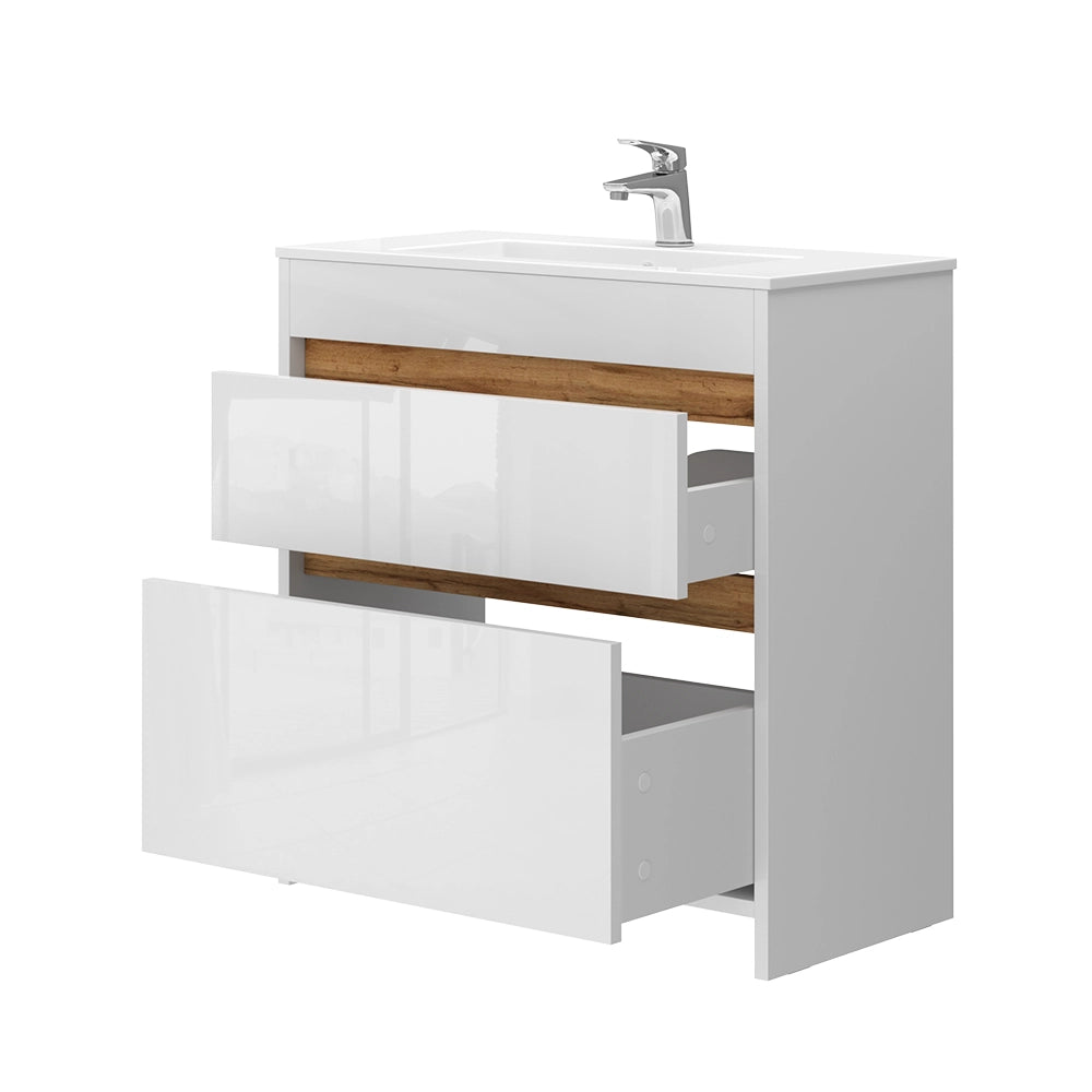 Vicco Set di mobili da bagno Bianco 2 parti, mobile base 80 cm