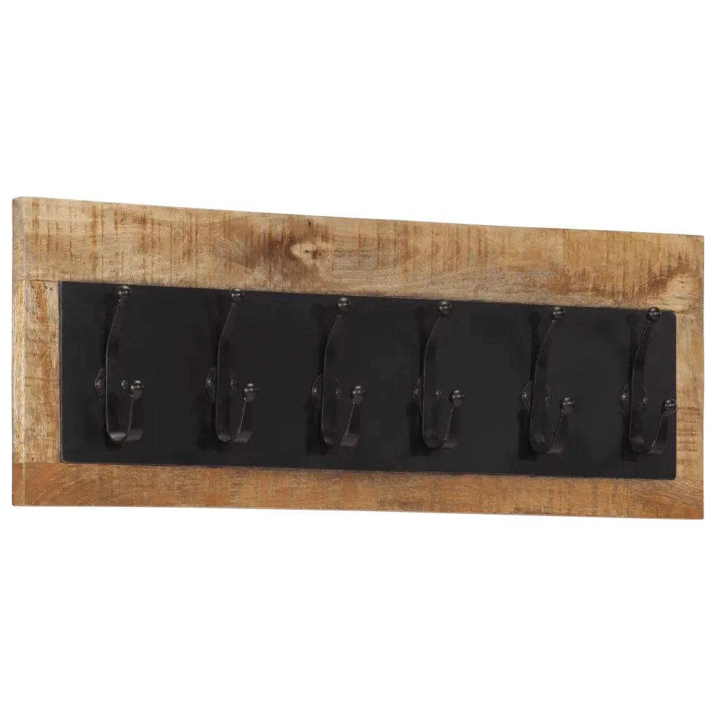 vidaXL Appendiabiti da Parete con 6 Ganci in Legno Massello di Mango