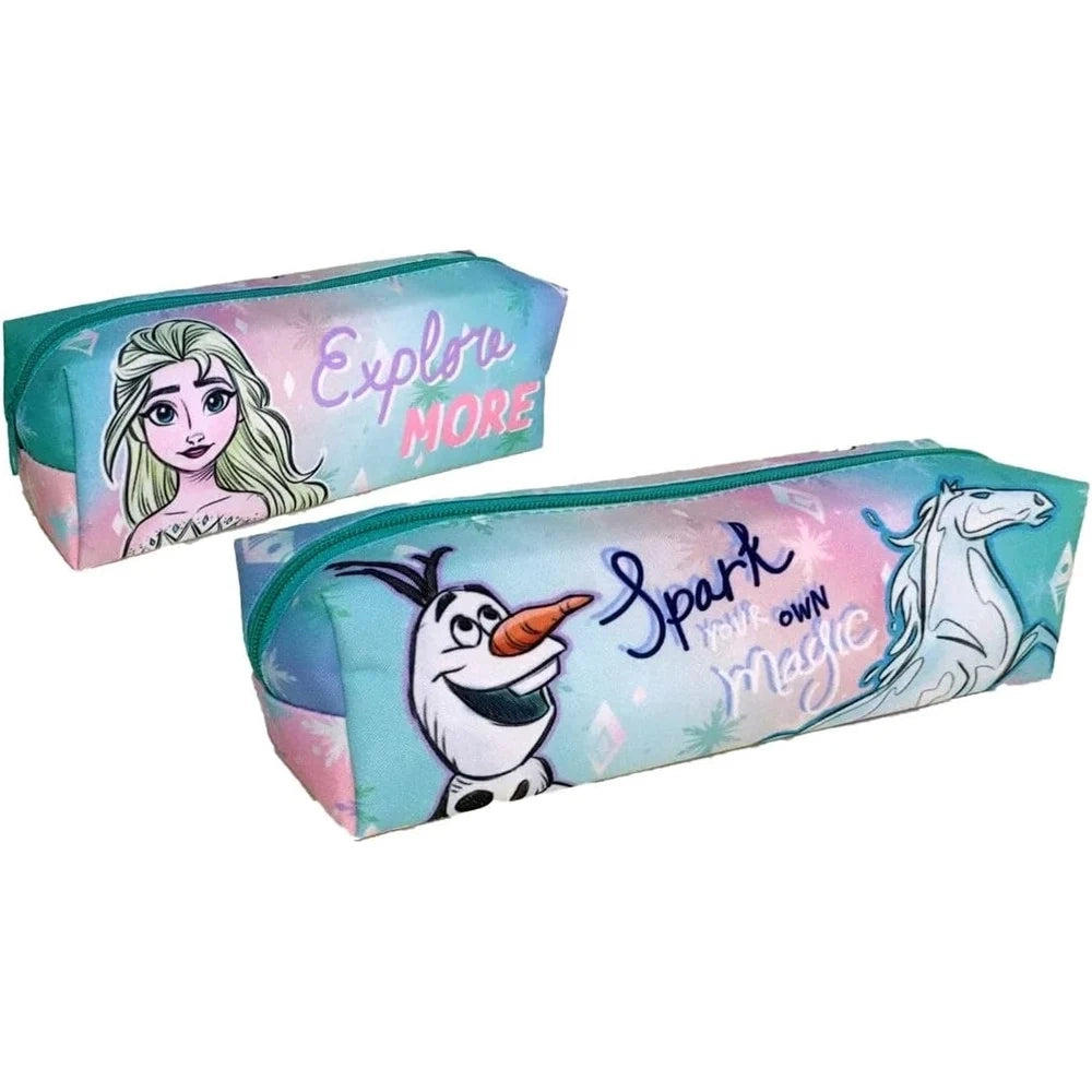 Trade Shop - Astuccio Tombolino Scuola Rettangolare Design Elsa Olaf Frozen Chiusura A Zip 10151404 -