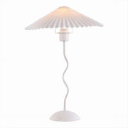 Trade Shop - Lume In Metallo Bianco Moderno Abat Jour E27 Lampada Tavolo Con Interruttore D25 -