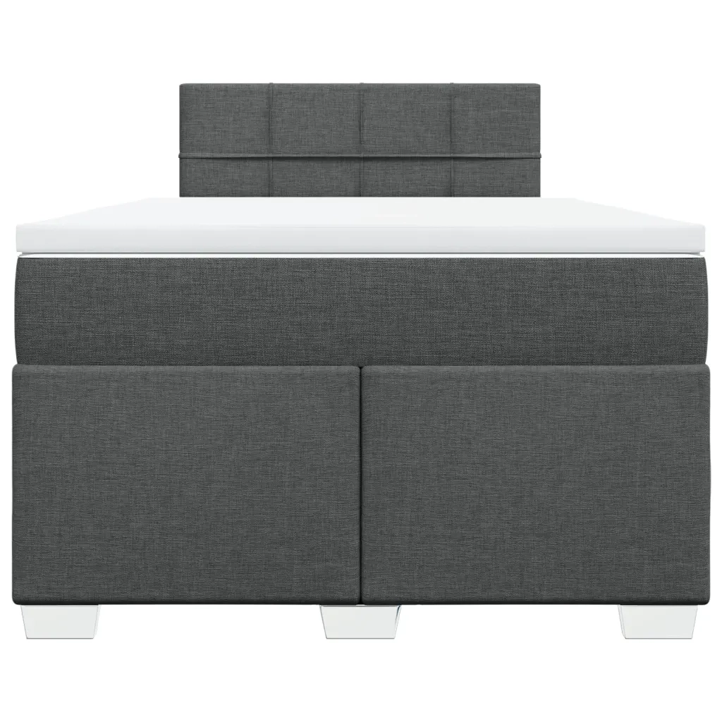 Giroletto a Molle con Materasso Grigio Scuro 120x200 cm Tessuto