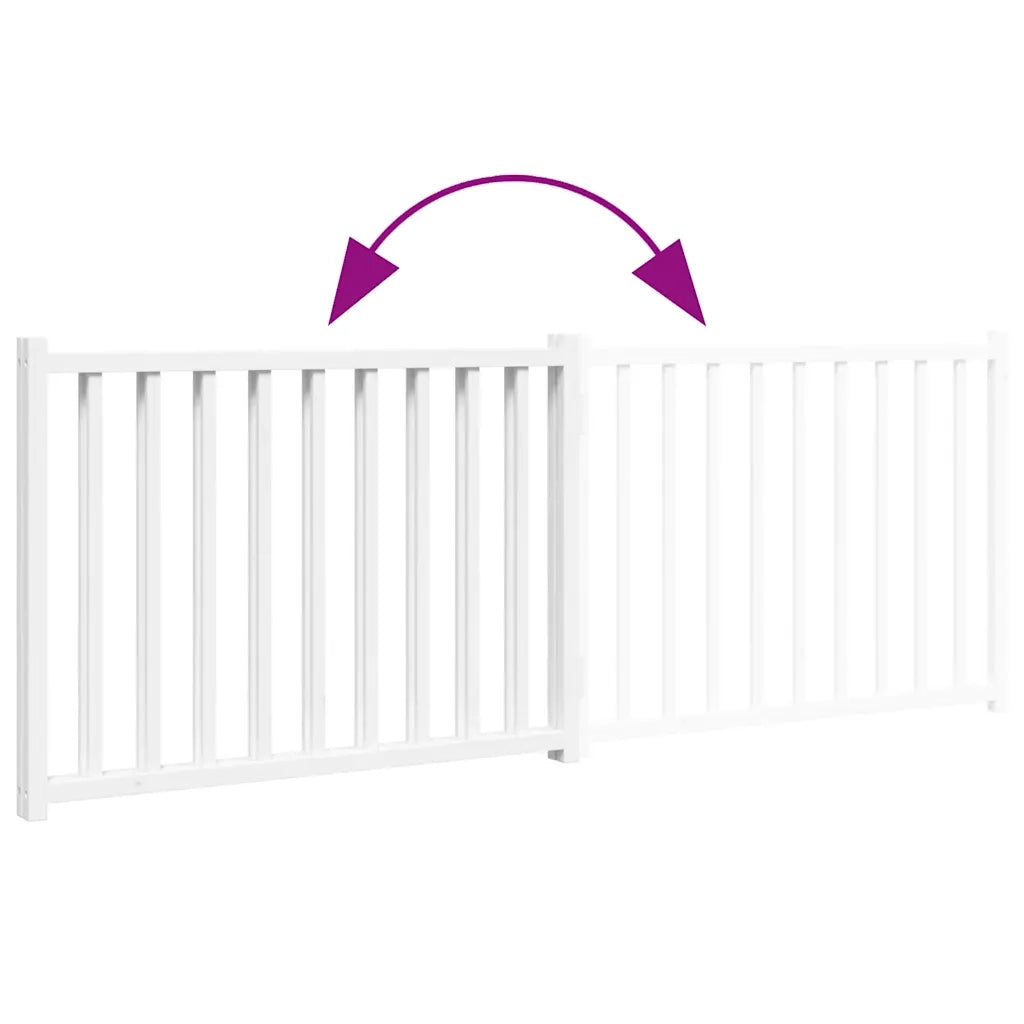 vidaXL Cancello Cani Pieghevole 2 Pannelli Bianco 160cm Massello Abete