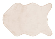 Tappeto Peloso In Pelliccia Ecologica Sagomato Modello Orsetto Varie Forme - 60x90cm - Avorio