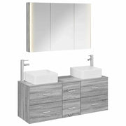Set di mobili per il bagno 4 pcs Sonoma grigio 3406788