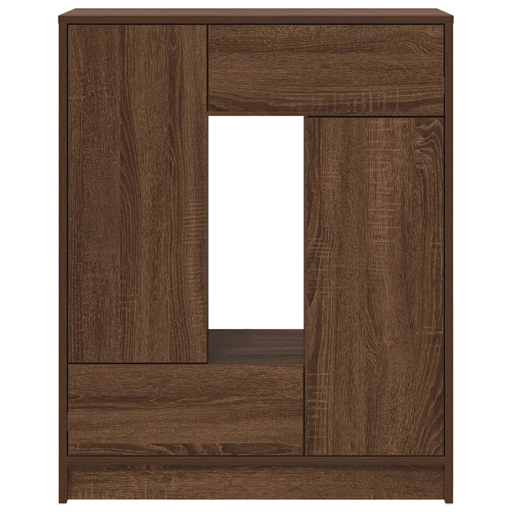 Credenza con Cassetti e Ante Rovere Marrone 73x31x90 cm