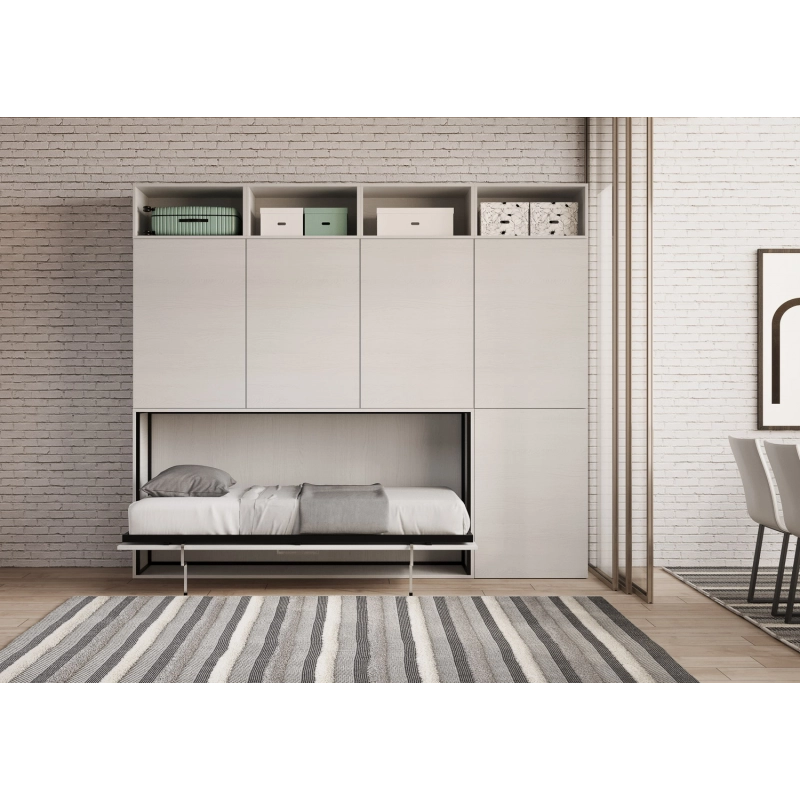 Letto a scomparsa singolo orizzontale Kando composizioni - B,Si