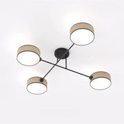 Lampada a sospensione Maga a quattro bracci in acciaio e rattan
