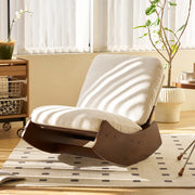 Poltrona Dondolo Relax ¨C MINIMAL ¨C Tessuto, Struttura in Legno