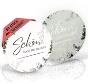 Materiale per decorazione di tavola in cartone - 50 pezzi - Disegno eucalipto a doppia faccia - Sostegni di alta qualità, ideali per la decorazione di tavola per compleanni, matrimoni e feste