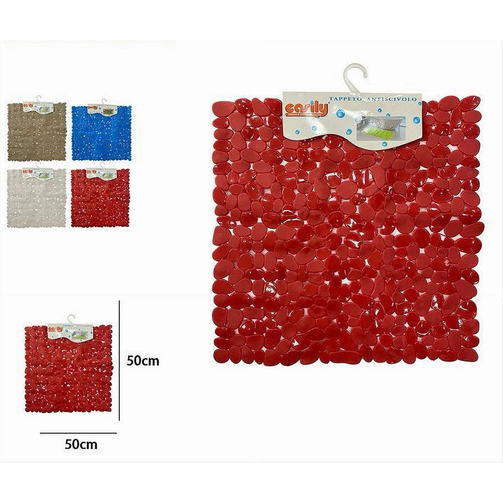 Trade Shop - Tappeto Tappetino Pvc Antiscivolo Per Vasca Bagno Doccia Quadrato 50x50 Cm 59320 -