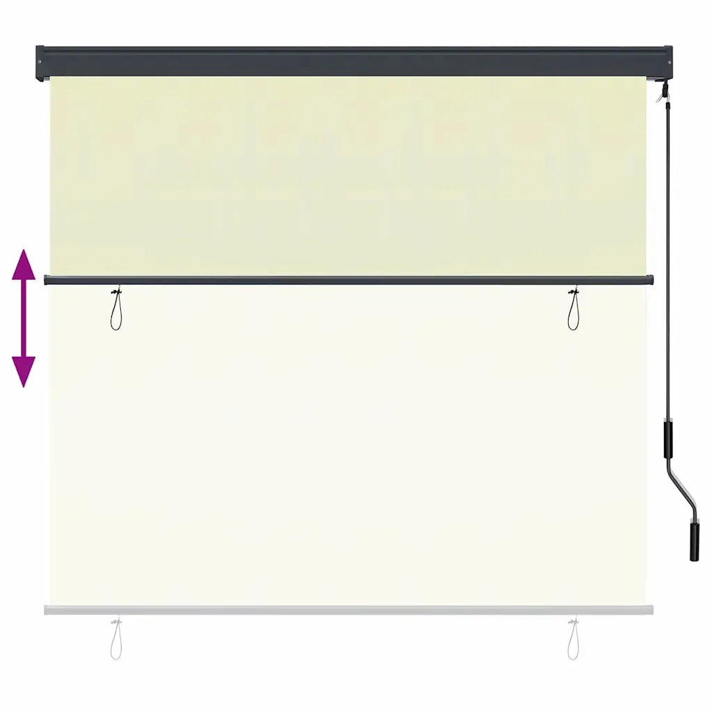 vidaXL Tenda a Rullo Esterna Rigato Crema 180 x 250 cm Tessuto