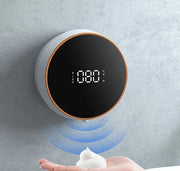Dispensatore di sapone schiuma digitale per bagno, installazione a parete - bianco