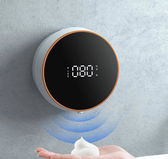 Dispensatore di sapone schiuma digitale per bagno, installazione a parete - bianco