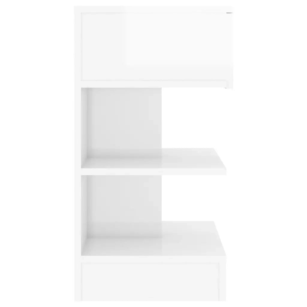 Comodino Bianco Lucido 40x35x65 cm in Truciolato 808660
