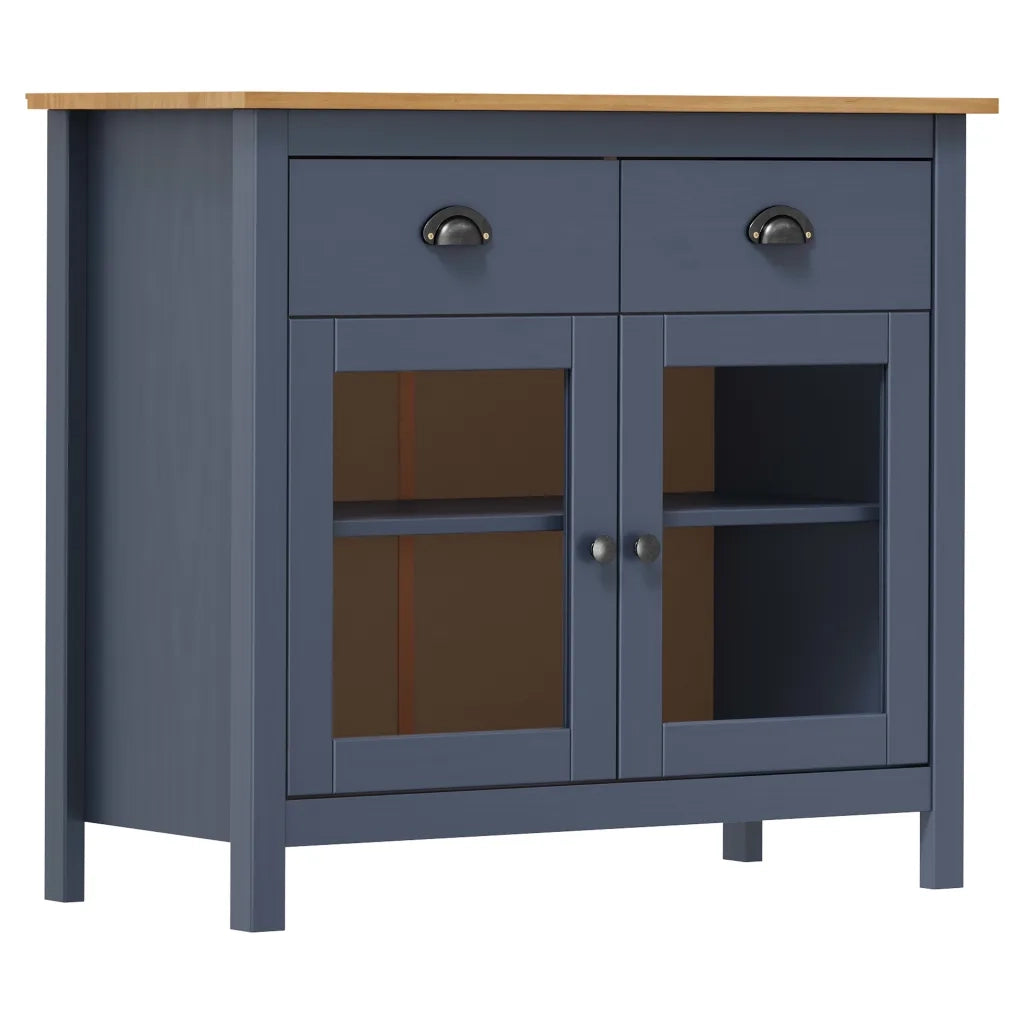 Credenza Hill Grigia 91x40x80 cm in Legno Massello di Pino cod mxl 67147