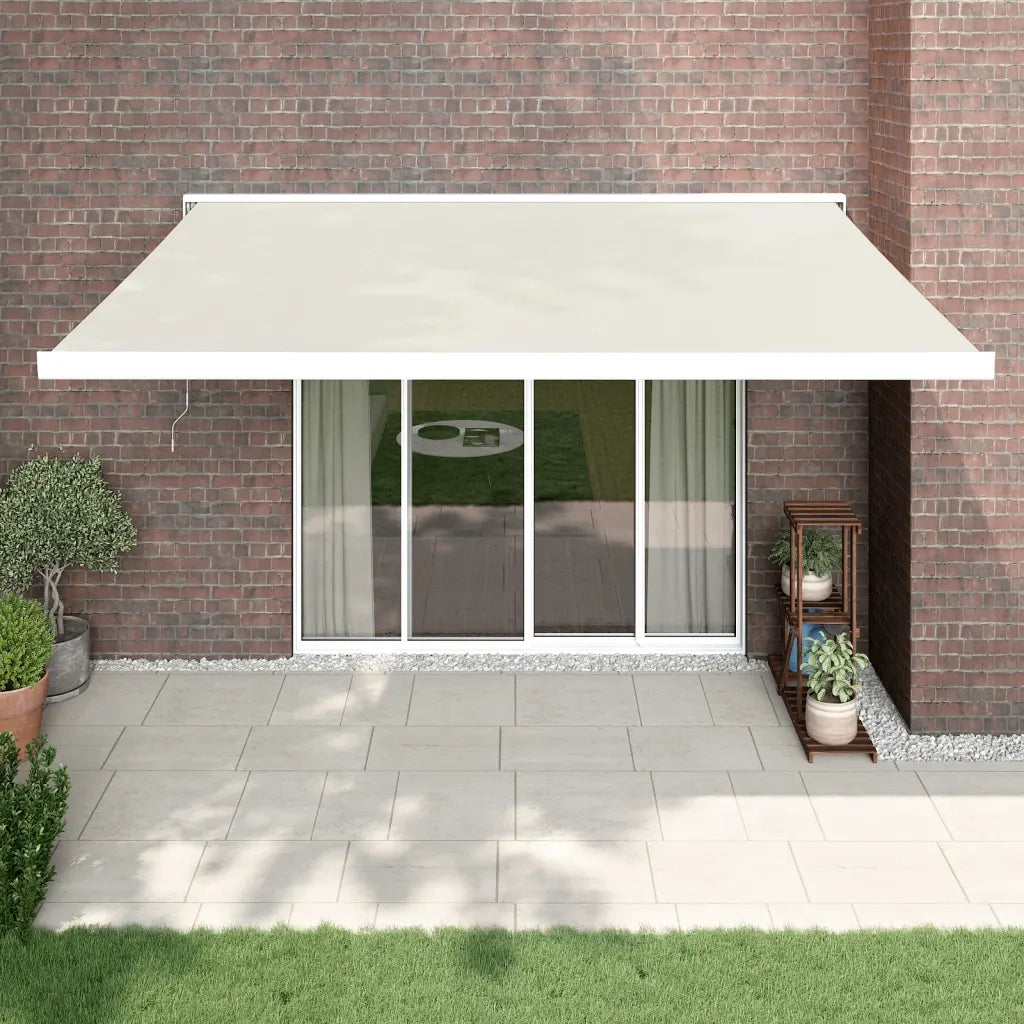 Tenda da Sole Retrattile Crema 4x3 m in Tessuto e Alluminio 3154528