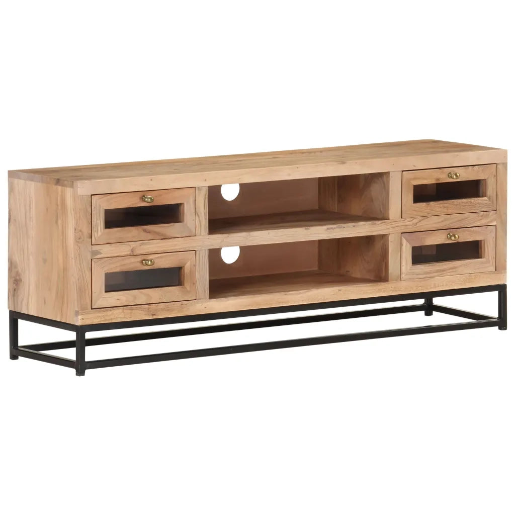 Mobile Porta TV 110x30x40 cm in Legno Massello di Acacia 323503