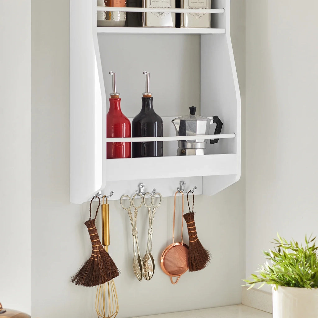 Mensola da parete Mensola salvaspazio da cucina 38x17x75cm Bianco KCR12-W