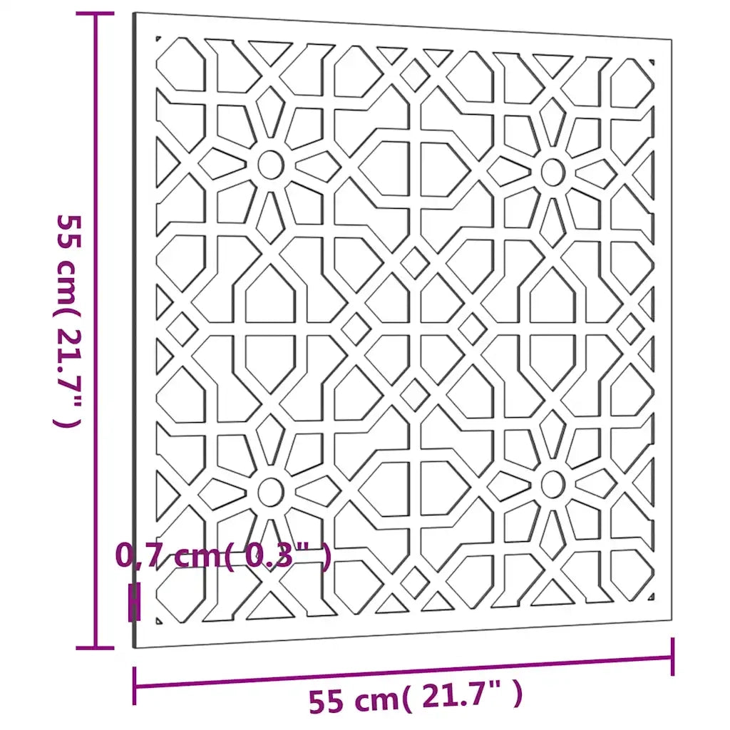 Decorazione Muro da Giardino 55x55 cm Moresco Acciaio Corten 824478