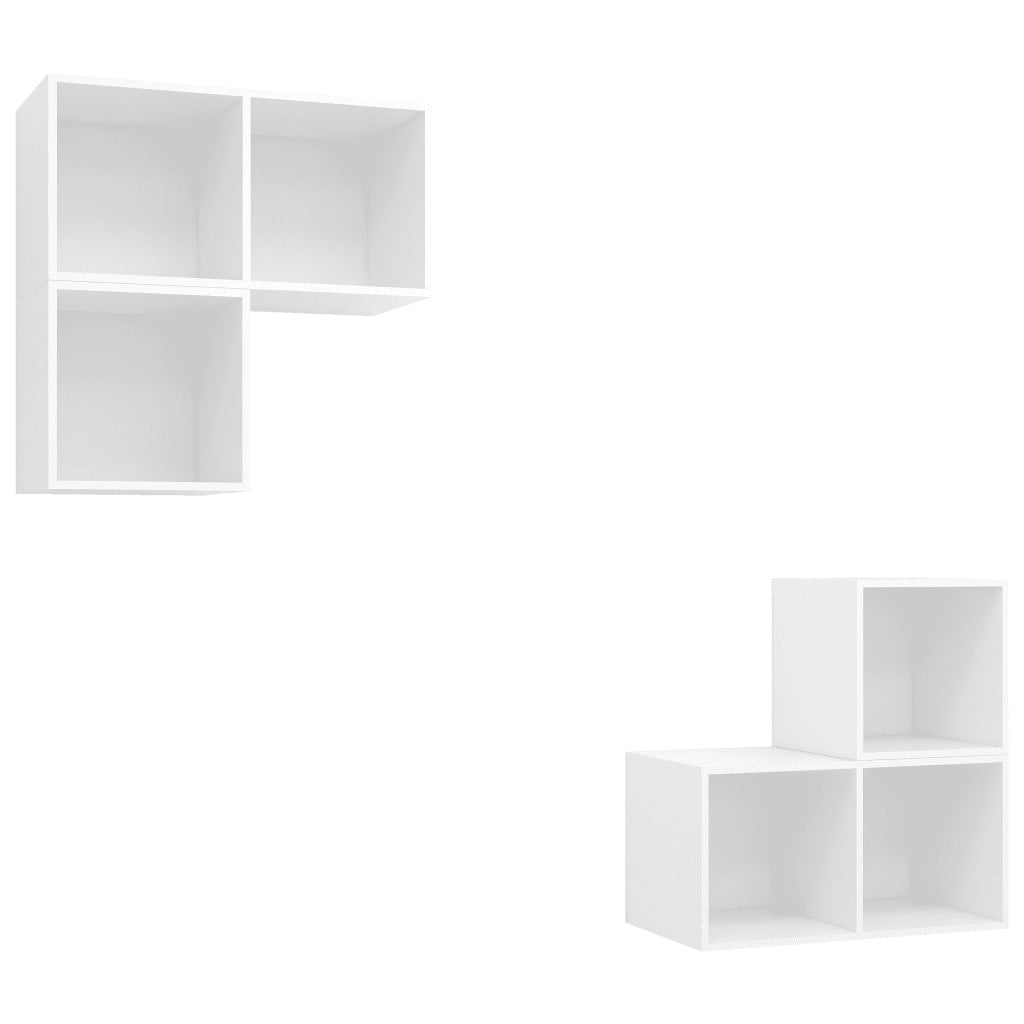 Set Mobile TV 4 pz-Credenza per TV Bianco in Truciolato 403353