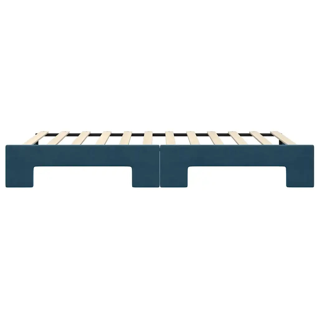 Divano Letto con Letto Estraibile Blu 100x200 cm in Velluto 3197777
