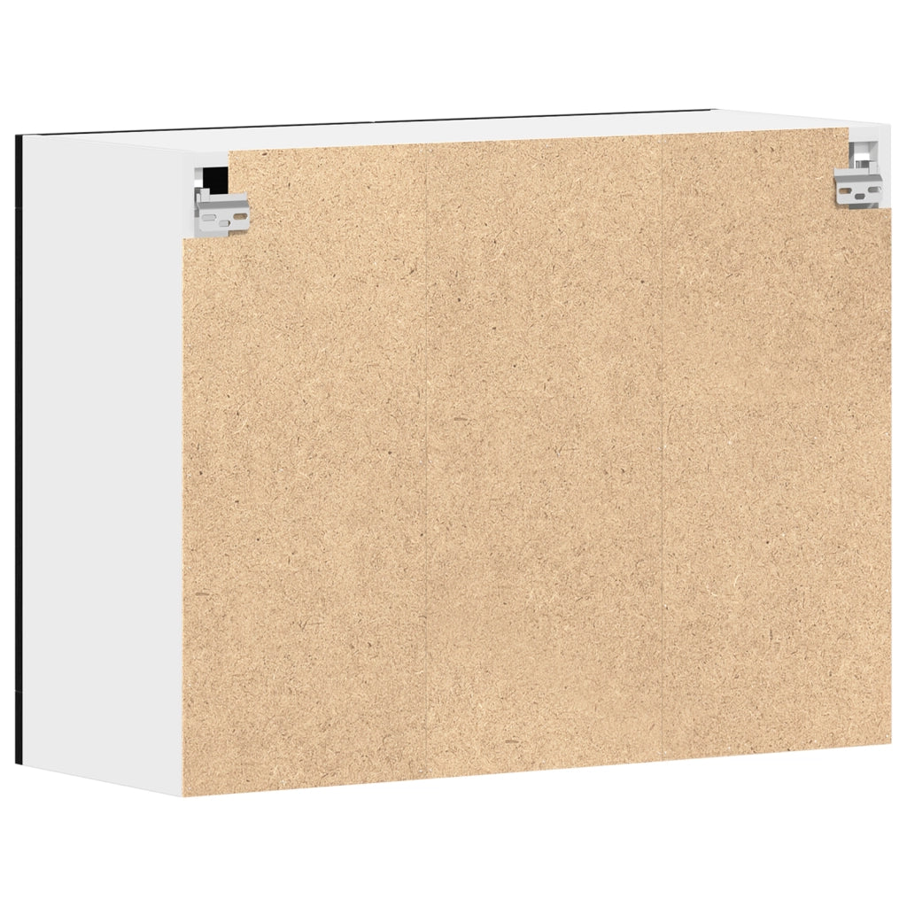 Armadio a muro in vetro nero in rovere 80x31x60 cm realizzato in legno ingegnerizzato