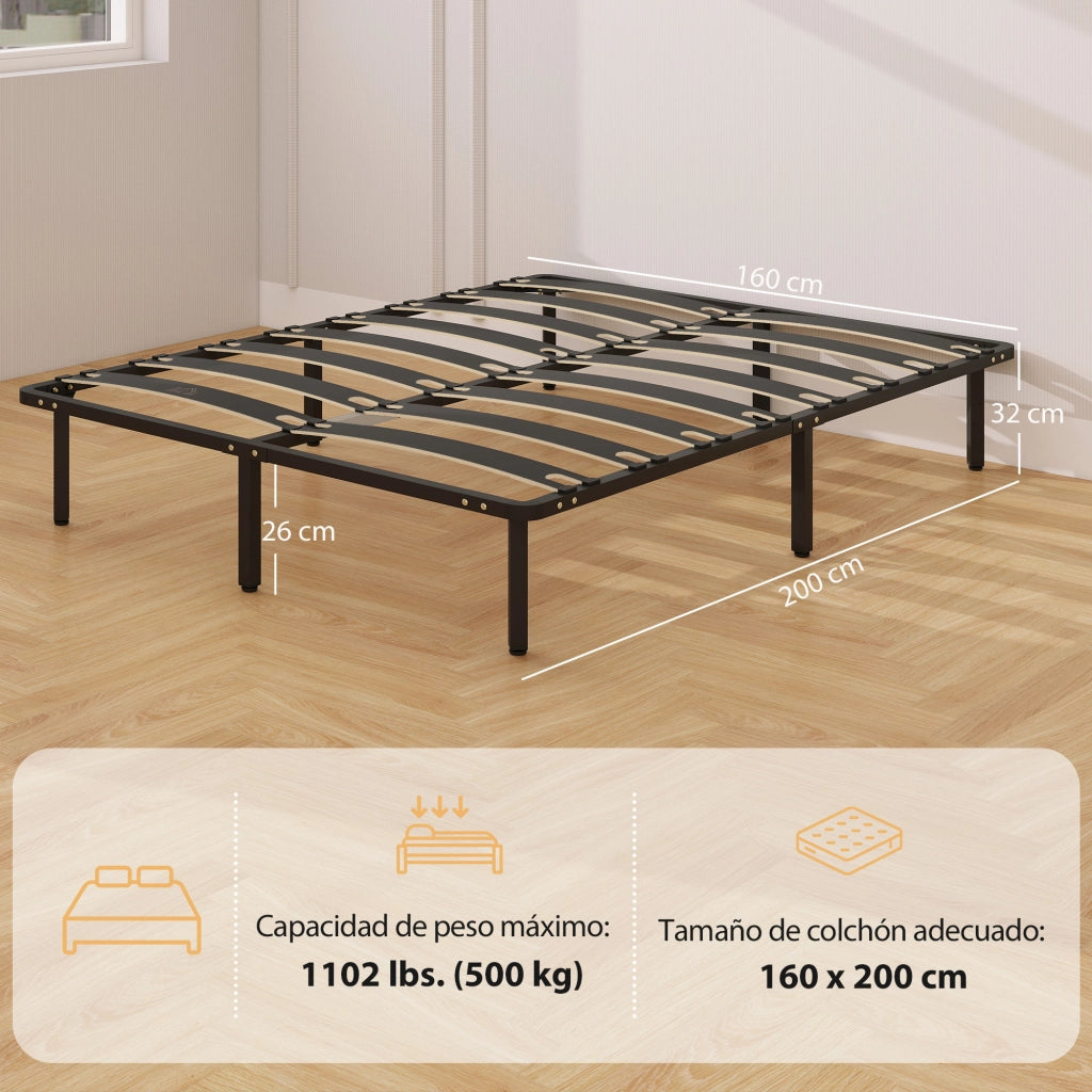 Letto contenitore matrimoniale 160x200 ¨C zephmum ¨C nero struttura metallo rete doghe