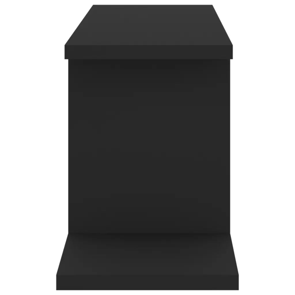 Scaffale TV a Parete Nero 125x18x23 cm Legno Multistrato 806990