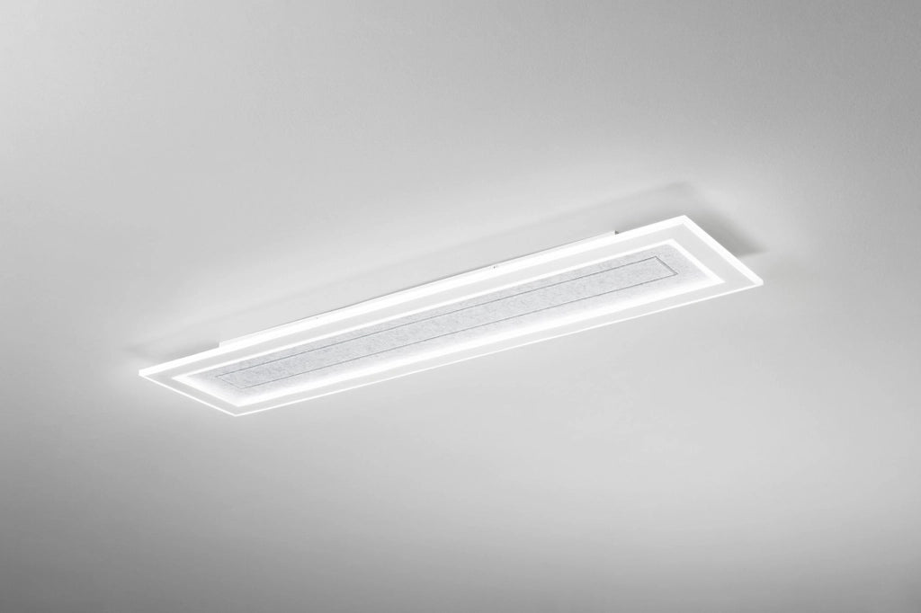 PLAFONIERA AUX GRIGIA RETTANGOLARE IN PMMA 40W 5500LM CCT 3000 E 4000 E 6500K 120X30X5.5CM
