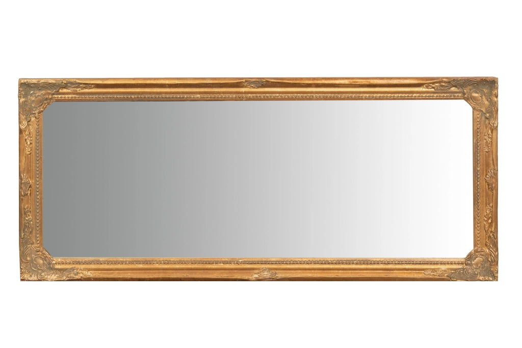 Biscottini Specchio Specchiera da parete e appendere verticale/orizzontale L35xPR4xH82 cm finitura foglia oro anticato