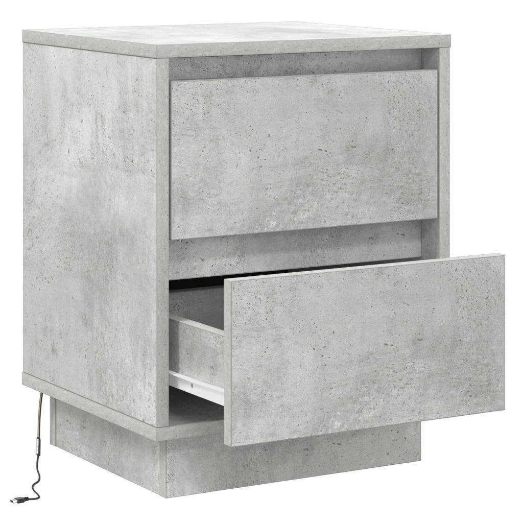 Armadio da Notte con cassetto Grigio cemento 39 x 34,5 x 50 cm 869616