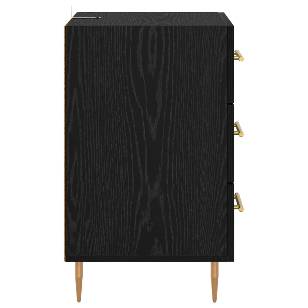 Armadio da Notte Rovere Nero 40 x 40 x 66 cm Legno multistrato