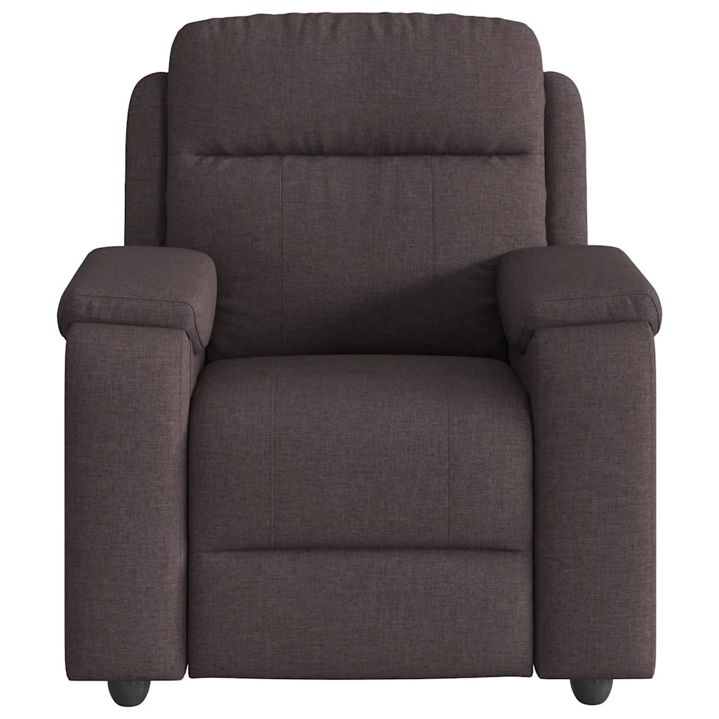 Poltrona Reclinabile Marrone Scuro in Tessuto 4015685