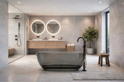Vasca da bagno freestanding da design 170x78cm centro stanza resina acrilica trasparente B-Tech PENELOPE Grigio