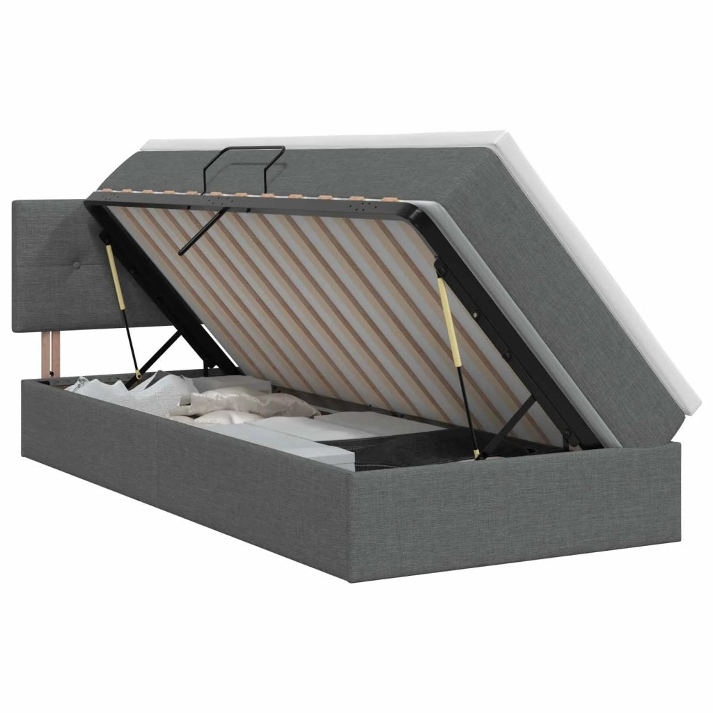 Letto con contenitore e materasso Grigio Scuro 100 x 200 cm 3458602