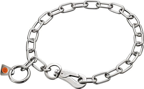 Collare per cani in acciaio inossidabile regolabile - Pezzo di connessione corto, progettato per un peso leggero, ideale per cani giovani fino a 55 kg