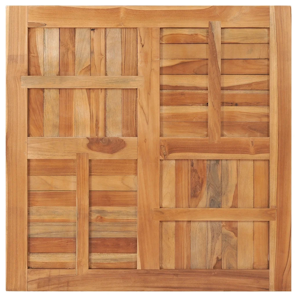 Piano del Tavolo Legno Massello di Teak Quadrato 90x90x2,5 cm cod mxl 64413